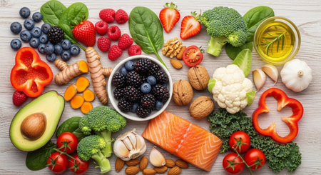Organic Healthy Food, Fresh Fruits and Vegetables, Farm Animals and Scenic Countryside Landscape...
