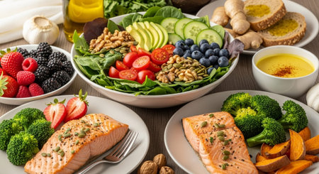 Organic Healthy Food, Fresh Fruits and Vegetables, Farm Animals and Scenic Countryside Landscape Collection.の写真素材