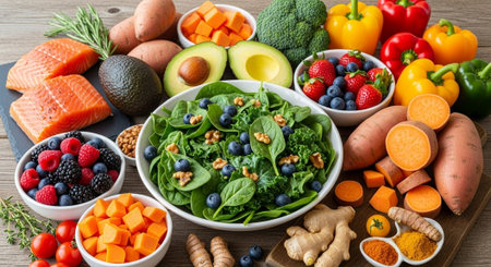 Organic Healthy Food, Fresh Fruits and Vegetables, Farm Animals and Scenic Countryside Landscape...