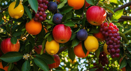 Organic Healthy Food, Fresh Fruits and Vegetables, Farm Animals and Scenic Countryside Landscape Collection.の写真素材