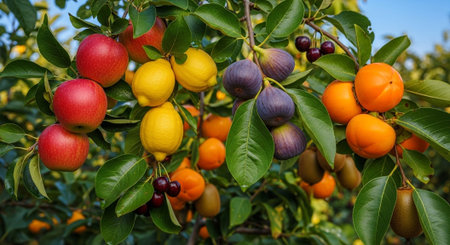 Organic Healthy Food, Fresh Fruits and Vegetables, Farm Animals and Scenic Countryside Landscape...