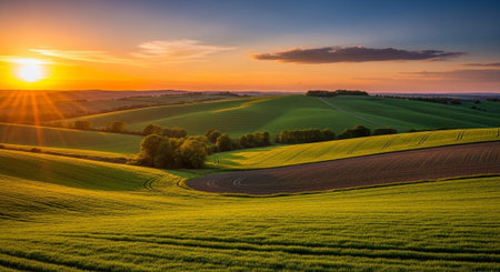 Organic Healthy Food, Fresh Fruits and Vegetables, Farm Animals and Scenic Countryside Landscape...
