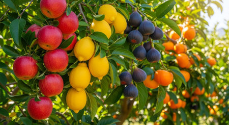 Organic Healthy Food, Fresh Fruits and Vegetables, Farm Animals and Scenic Countryside Landscape...