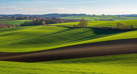 Organic Healthy Food, Fresh Fruits and Vegetables, Farm Animals and Scenic Countryside Landscape...