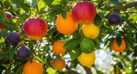 Organic Healthy Food, Fresh Fruits and Vegetables, Farm Animals and Scenic Countryside Landscape...