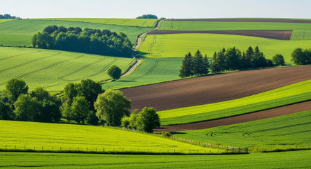 Organic Healthy Food, Fresh Fruits and Vegetables, Farm Animals and Scenic Countryside Landscape...