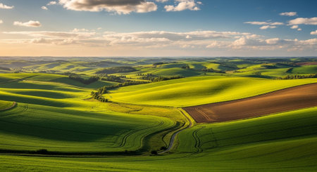 Organic Healthy Food, Fresh Fruits and Vegetables, Farm Animals and Scenic Countryside Landscape...