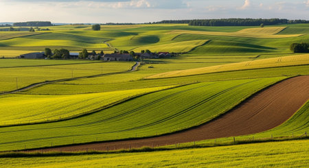 Organic Healthy Food, Fresh Fruits and Vegetables, Farm Animals and Scenic Countryside Landscape Collection.の写真素材