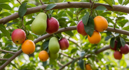 Organic Healthy Food, Fresh Fruits and Vegetables, Farm Animals and Scenic Countryside Landscape...