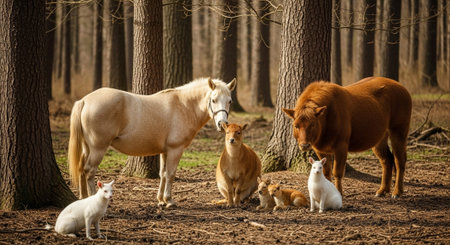 Organic Healthy Food, Fresh Fruits and Vegetables, Farm Animals and Scenic Countryside Landscape...