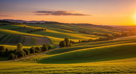 Organic Healthy Food, Fresh Fruits and Vegetables, Farm Animals and Scenic Countryside Landscape...