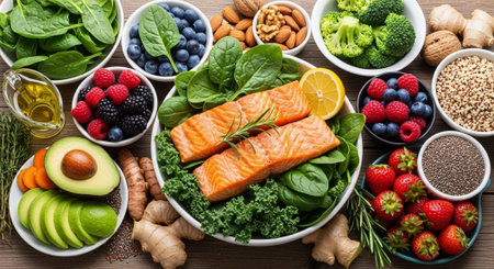Organic Healthy Food, Fresh Fruits and Vegetables, Farm Animals and Scenic Countryside Landscape...