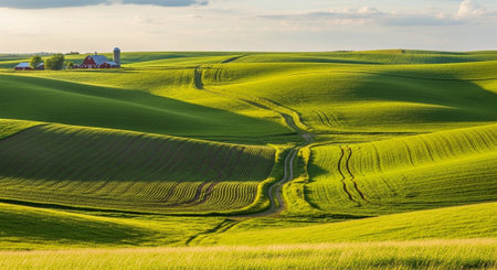 Organic Healthy Food, Fresh Fruits and Vegetables, Farm Animals and Scenic Countryside Landscape...