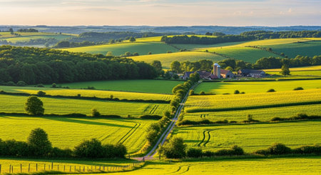 Organic Healthy Food, Fresh Fruits and Vegetables, Farm Animals and Scenic Countryside Landscape Collection.の写真素材