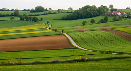 Organic Healthy Food, Fresh Fruits and Vegetables, Farm Animals and Scenic Countryside Landscape Collection.の写真素材
