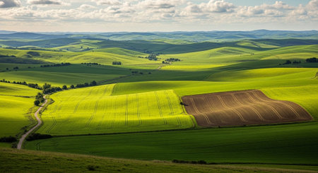 Organic Healthy Food, Fresh Fruits and Vegetables, Farm Animals and Scenic Countryside Landscape...