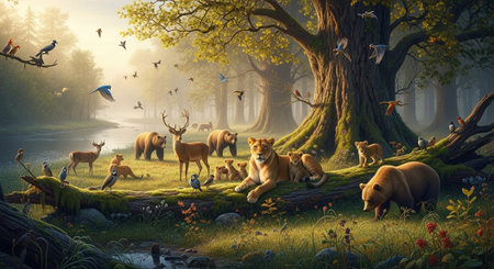 Organic Healthy Food, Fresh Fruits and Vegetables, Farm Animals and Scenic Countryside Landscape Collection.の写真素材