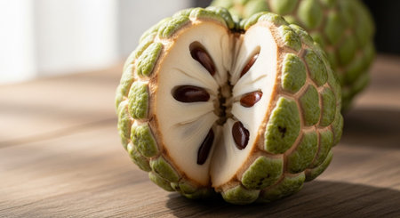 Fresh Ripe Fruits Isolated on Natural Background â€“ Healthy Organic Tropical Fruit.