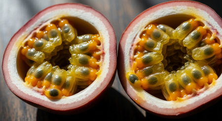 Fresh Ripe Fruits Isolated on Natural Background â Healthy Organic Tropical Fruit.の写真素材