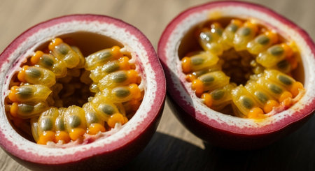 Fresh Ripe Fruits Isolated on Natural Background â€“ Healthy Organic Tropical Fruit.