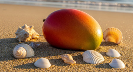 Fresh Ripe Fruits Isolated on Natural Background â€“ Healthy Organic Tropical Fruit.