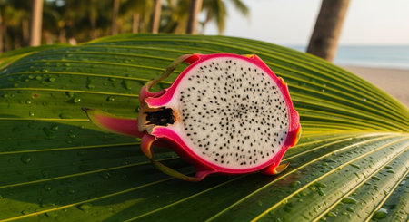 Fresh Ripe Fruits Isolated on Natural Background â€“ Healthy Organic Tropical Fruit.