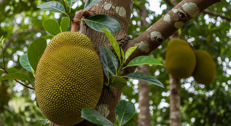 Fresh Ripe Fruits Isolated on Natural Background â€“ Healthy Organic Tropical Fruit.