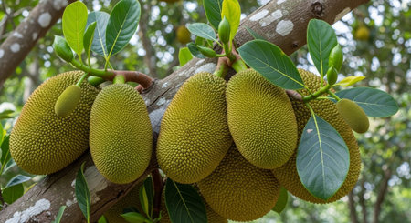 Fresh Ripe Fruits Isolated on Natural Background â€“ Healthy Organic Tropical Fruit.
