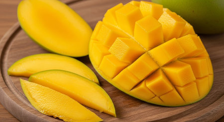 Fresh Ripe Fruits Isolated on Natural Background â€“ Healthy Organic Tropical Fruit.