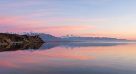 Panoramic view of Lake Tekapo at sunset, New Zealand