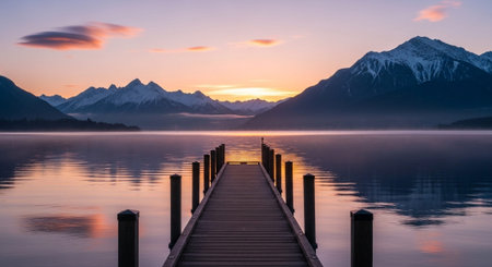 Sunrise at Lake Wakatipu, Queenstown, New Zealand