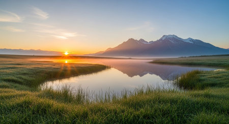 Sunrise in Grand Teton National Park, Wyoming, USA.の写真素材