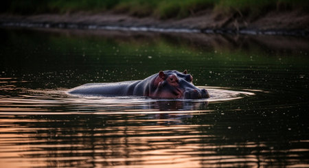 Wild Animals in Natural Habitat â Wildlife Photography Collection in Forest, Savannah, Snow and Sunset Landscapes.の写真素材