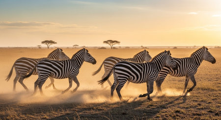 Wild Animals in Natural Habitat â Wildlife Photography Collection in Forest, Savannah, Snow and Sunset Landscapes.の写真素材