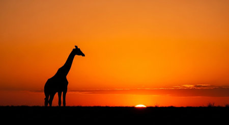 Wild Animals in Natural Habitat â Wildlife Photography Collection in Forest, Savannah, Snow and Sunset Landscapes.の写真素材