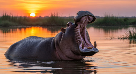 Wild Animals in Natural Habitat â Wildlife Photography Collection in Forest, Savannah, Snow and Sunset Landscapes.の写真素材