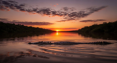 Wild Animals in Natural Habitat â Wildlife Photography Collection in Forest, Savannah, Snow and Sunset Landscapes.の写真素材