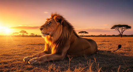 Wild Animals in Natural Habitat â Wildlife Photography Collection in Forest, Savannah, Snow and Sunset Landscapes.の写真素材