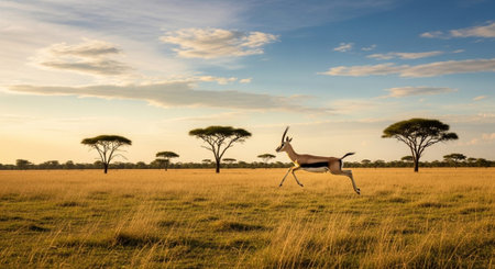 Wild Animals in Natural Habitat â Wildlife Photography Collection in Forest, Savannah, Snow and Sunset Landscapes.の写真素材