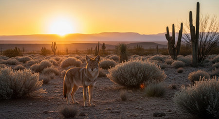 Wild Animals in Natural Habitat â Wildlife Photography Collection in Forest, Savannah, Snow and Sunset Landscapes.の写真素材