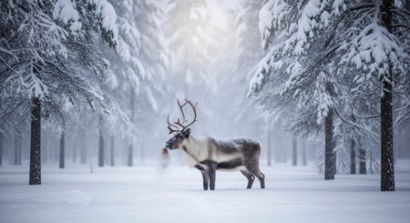 Wild Animals in Natural Habitat â Wildlife Photography Collection in Forest, Savannah, Snow and Sunset Landscapes.の写真素材