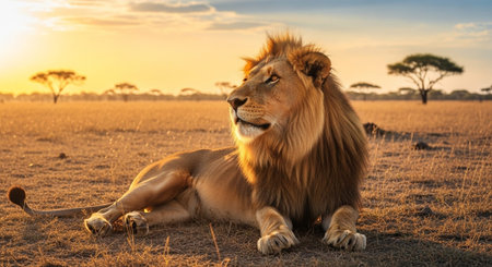 Wild Animals in Natural Habitat â Wildlife Photography Collection in Forest, Savannah, Snow and Sunset Landscapes.の写真素材