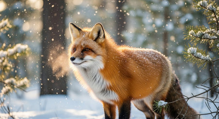 Wild Animals in Natural Habitat â Wildlife Photography Collection in Forest, Savannah, Snow and Sunset Landscapes.の写真素材