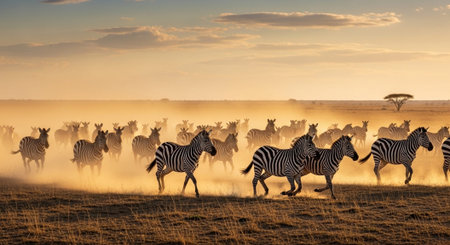 Wild Animals in Natural Habitat â Wildlife Photography Collection in Forest, Savannah, Snow and Sunset Landscapes.の写真素材