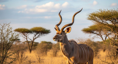 Wild Animals in Natural Habitat â Wildlife Photography Collection in Forest, Savannah, Snow and Sunset Landscapes.の写真素材