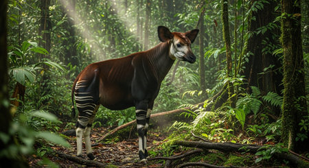 Wild Animals in Natural Habitat â Wildlife Photography Collection in Forest, Savannah, Snow and Sunset Landscapes.の写真素材