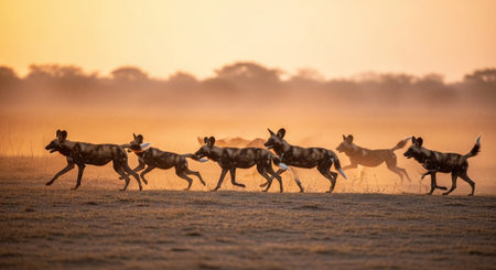 Wild Animals in Natural Habitat â Wildlife Photography Collection in Forest, Savannah, Snow and Sunset Landscapes.の写真素材