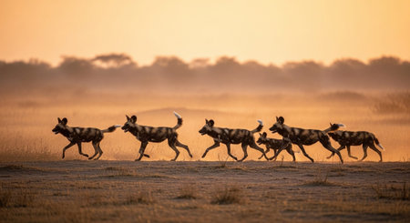 Wild Animals in Natural Habitat â Wildlife Photography Collection in Forest, Savannah, Snow and Sunset Landscapes.の写真素材