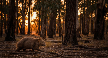 Wild Animals in Natural Habitat â Wildlife Photography Collection in Forest, Savannah, Snow and Sunset Landscapes.の写真素材