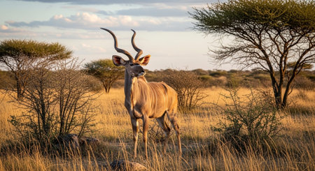 Wild Animals in Natural Habitat â Wildlife Photography Collection in Forest, Savannah, Snow and Sunset Landscapes.の写真素材